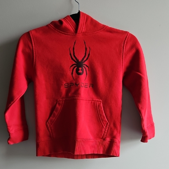 🦖 5/$20 Spyder - Red Pullover Hoodie with Spider Logo - Size 6 - Picture 1 of 5